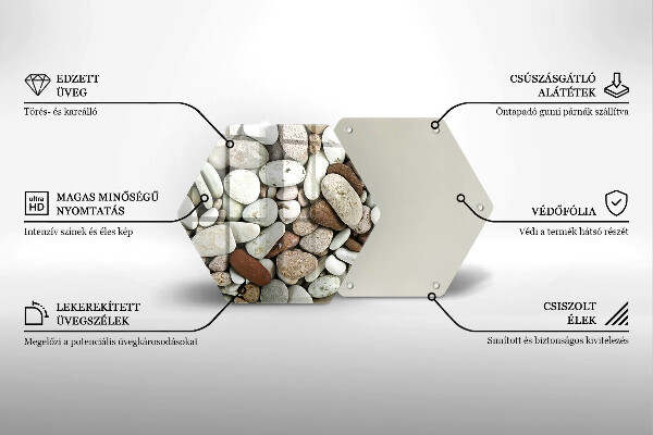 Üveg vágódeszka Kis kövek háttér