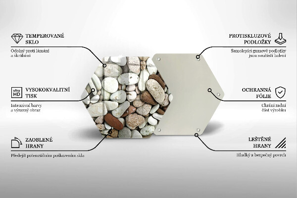 Üveg vágódeszka Kis kövek háttér