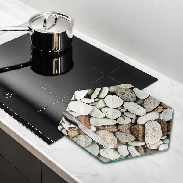 Üveg vágódeszka Kis kövek háttér