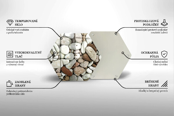 Üveg vágódeszka Kis kövek háttér