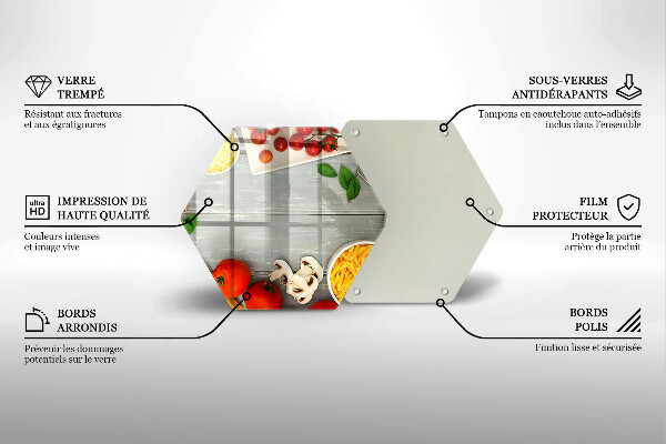 Üveg vágódeszka Konyhai étel