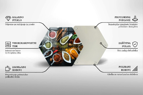 Üveg vágódeszka Konyhai fűszerek