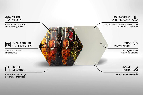 Üveg vágódeszka Fűszeres kanalak