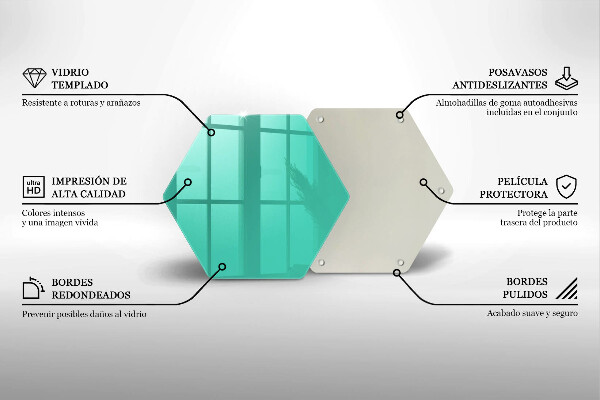 Üveg vágódeszka Zöld szín