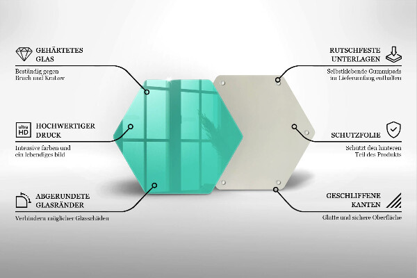 Üveg vágódeszka Zöld szín