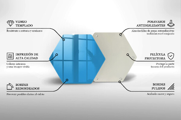 Üveg vágódeszka Kék szín