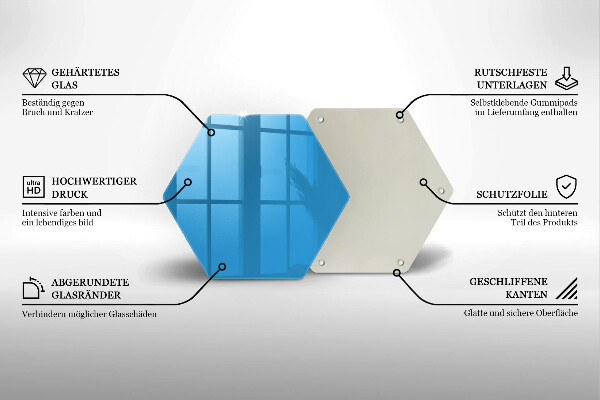 Üveg vágódeszka Kék szín