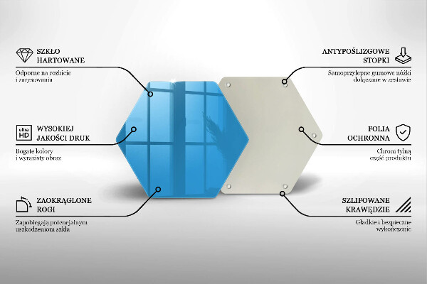 Üveg vágódeszka Kék szín