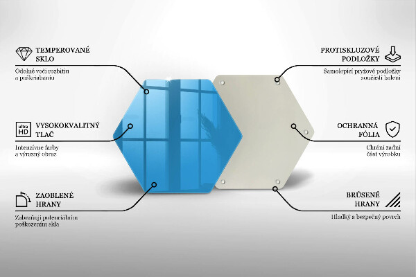 Üveg vágódeszka Kék szín