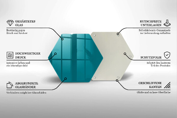 Üveg vágódeszka Türkiz