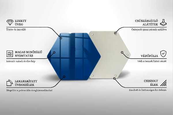 Üveg vágódeszka Kék szín