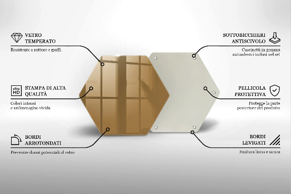 Üveg vágódeszka Bézs színű