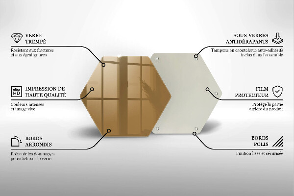 Üveg vágódeszka Bézs színű