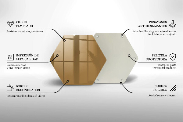 Üveg vágódeszka Bézs színű