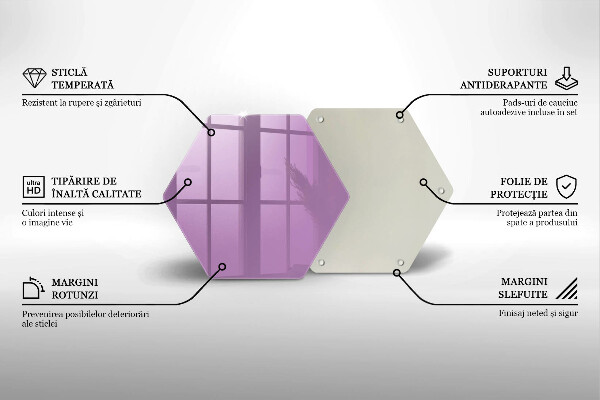 Üveg vágódeszka Lila színű