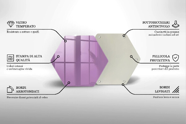 Üveg vágódeszka Lila színű