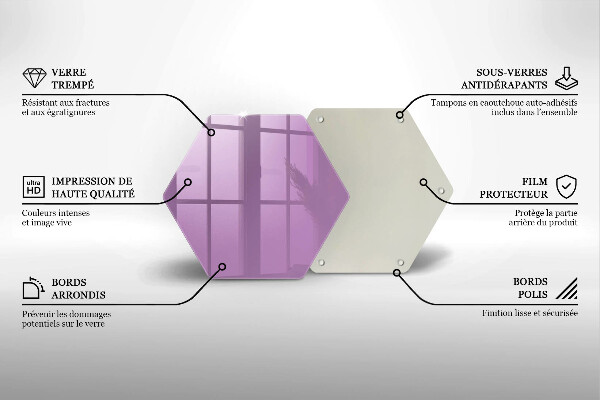 Üveg vágódeszka Lila színű