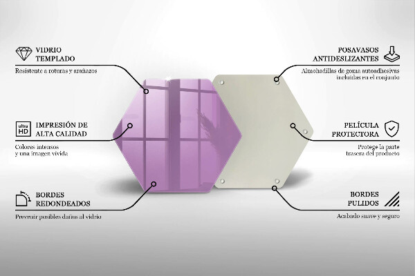 Üveg vágódeszka Lila színű