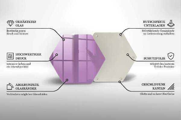 Üveg vágódeszka Lila színű