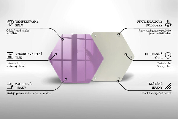 Üveg vágódeszka Lila színű