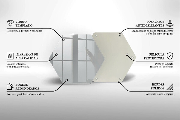 Üveg vágódeszka Szürke színű