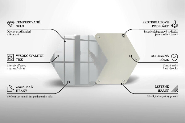 Üveg vágódeszka Szürke színű