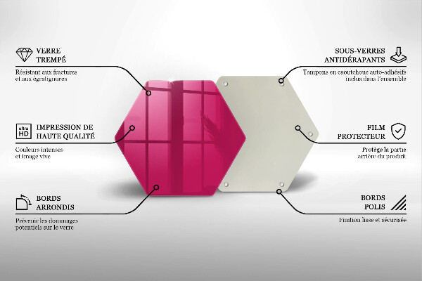 Üveg vágódeszka Rózsaszín szín