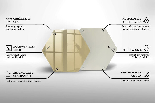 Üveg vágódeszka Bézs színű