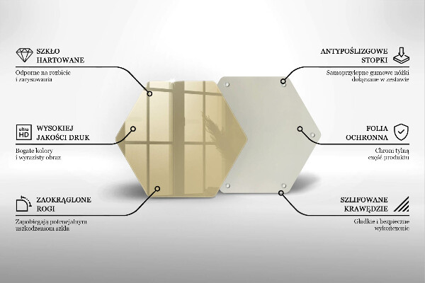 Üveg vágódeszka Bézs színű