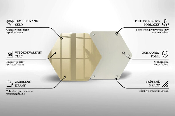 Üveg vágódeszka Bézs színű