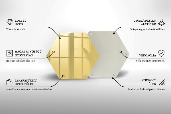 Üveg vágódeszka Sárga