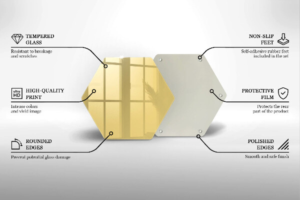 Üveg vágódeszka Sárga