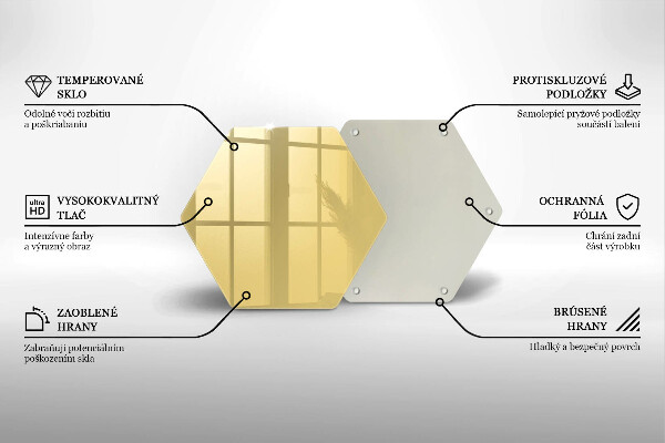 Üveg vágódeszka Sárga