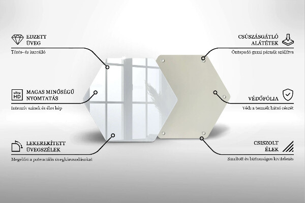 Üveg vágódeszka fehér szín