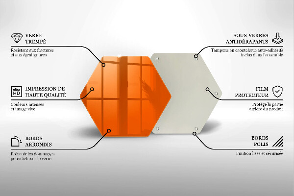 Üveg vágódeszka narancsszín
