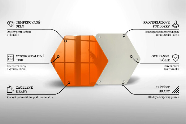 Üveg vágódeszka narancsszín