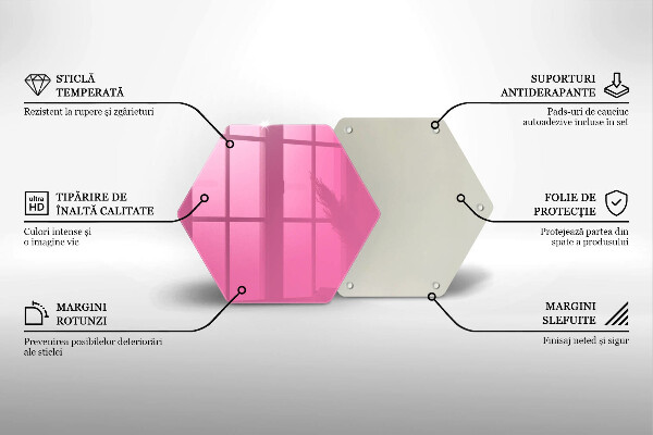 Üveg vágódeszka Rózsaszín szín