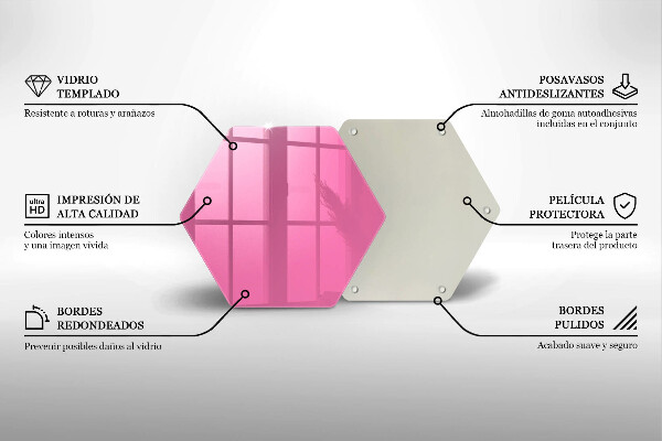 Üveg vágódeszka Rózsaszín szín