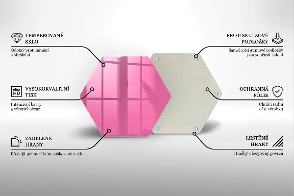 Üveg vágódeszka Rózsaszín szín