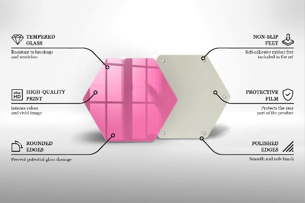 Üveg vágódeszka Rózsaszín szín
