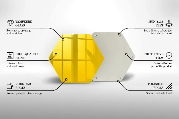 Üveg vágódeszka Sárga