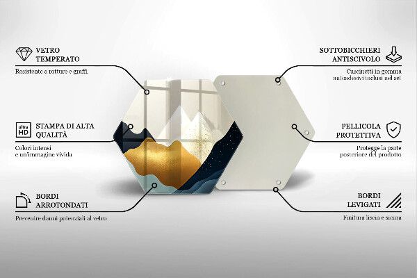 Üveg vágódeszka Absztrakt hegyek