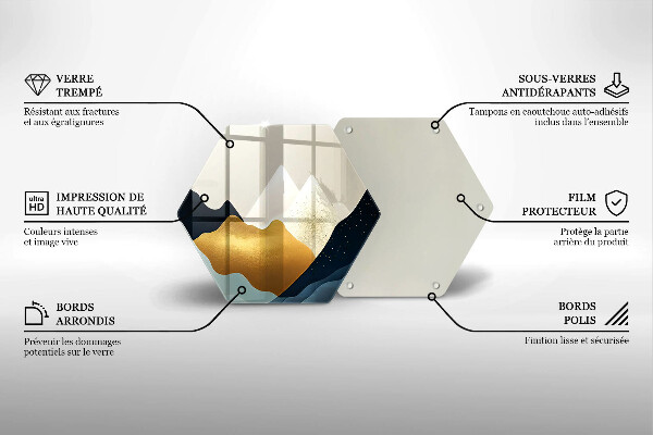 Üveg vágódeszka Absztrakt hegyek