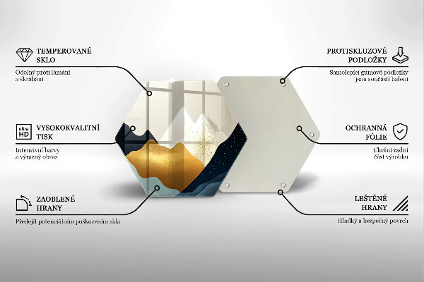 Üveg vágódeszka Absztrakt hegyek