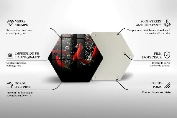 Üveg vágódeszka Chili paprika vízben