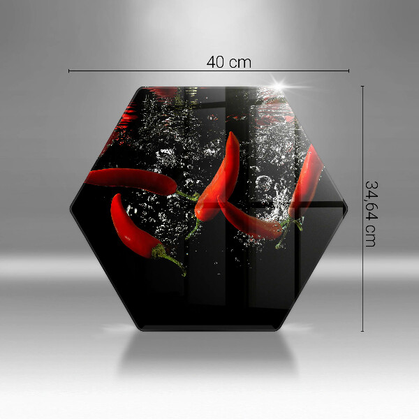 Üveg vágódeszka Chili paprika vízben