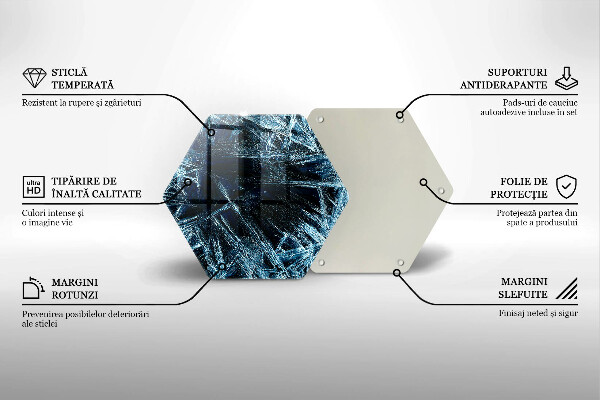 Üveg vágódeszka Éles jég szerkezete