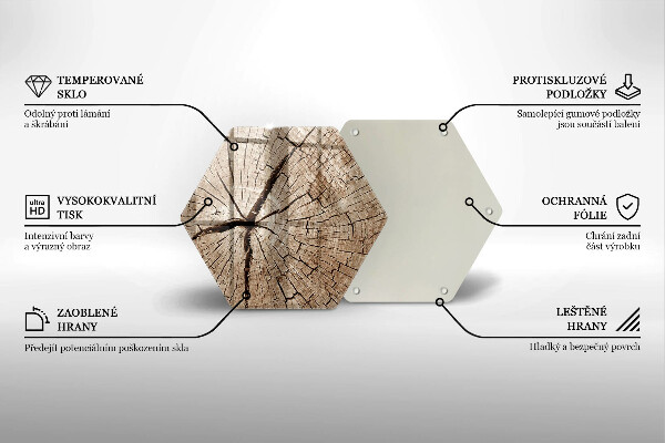 Üveg vágódeszka Egy fa keresztmetszete