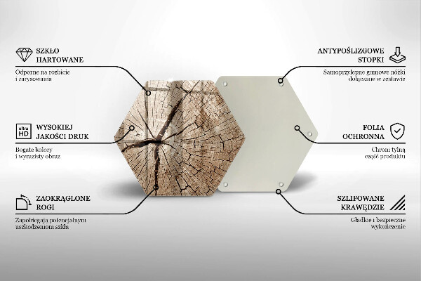 Üveg vágódeszka Egy fa keresztmetszete