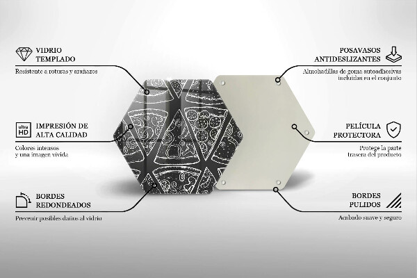 Üveg vágódeszka Pizza illusztráció